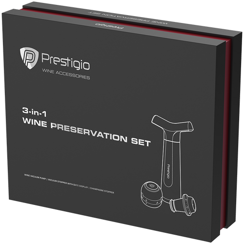 Prestigio Solutions Manual Vacuum Wine Stopper with stoppers and champane stopper slika 15