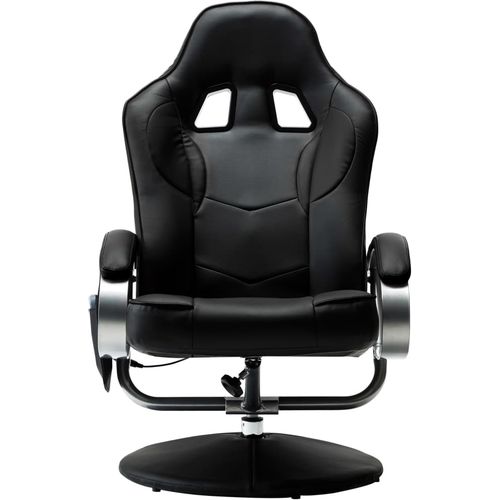 Masažna stolica s osloncem od umjetne kože crna slika 22