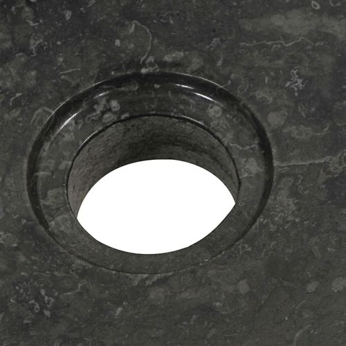 Kupaonski ormarić od tikovine s mramornim crnim umivaonikom slika 4