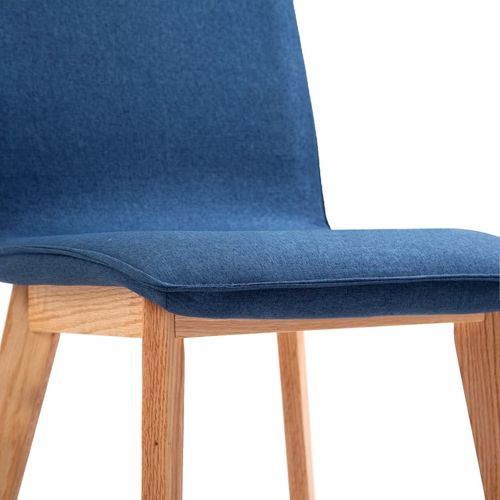 Blagovaonske stolice tkanina i hrastovina 2 kom plave slika 30