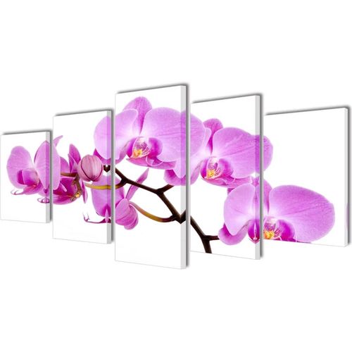 Zidne Slike na Platnu Set s Printom Orhideja 100 x 50 cm slika 1