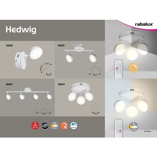 Rabalux Hedwig spot, mat bela, LED 4X4W Spot rasveta slika 3