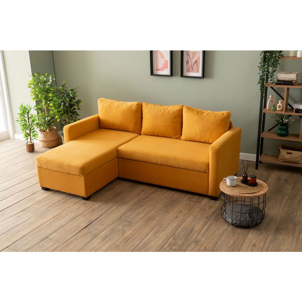 Krevetna ugaona sofa Flavia – bež slika 1