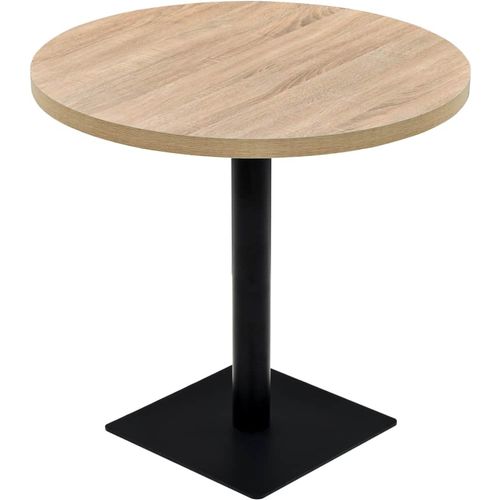 Okrugli stol za bistro od MDF-a i čelika 80x75 cm boja hrasta slika 15