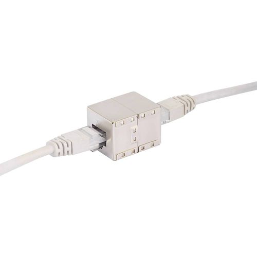 Renkforce RJ45 mreža adapter cat 6 [1x RJ45-utičnica - 1x RJ45-utičnica]  metalna slika 2