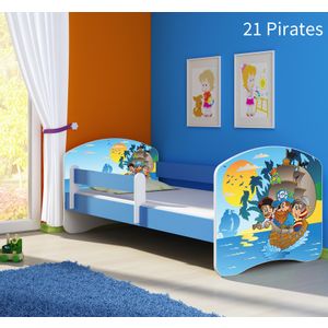 Dječji krevet ACMA s motivom, bočna plava 180x80 cm 21-pirates