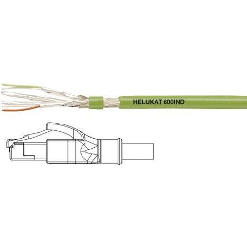 Helukabel 806622 RJ45 mrežni kabel, Patch kabel cat 6a S/FTP 5.00 m zelena PUR plašt, pletena zaštita, zaštićen s folijom, fleksibilni unutarnji vodič 1 St. slika 2