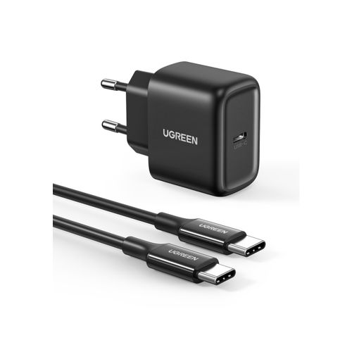 Kućni punjač UGREEN, 25W, USB-C PD + kabel C-C, crni, 2m slika 1