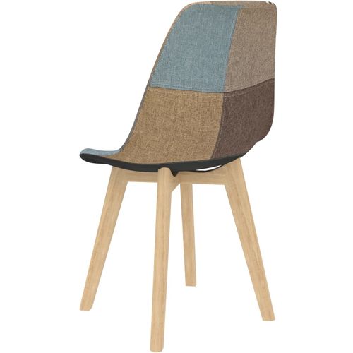 Blagovaonske stolice od tkanine 6 kom s uzorkom patchworka sive slika 27