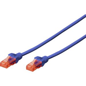 Digitus DK-1617-100/B RJ45 mrežni kabel, Patch kabel cat 6 U/UTP 10.00 m plava boja bez halogena 1 St.