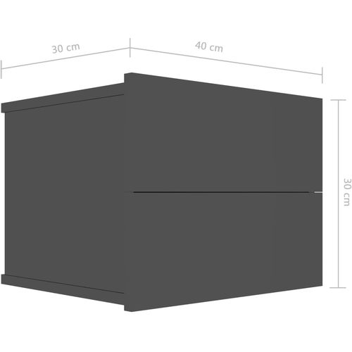 Noćni ormarići 2 kom visoki sjaj crni 40x30x30 cm od iverice slika 8