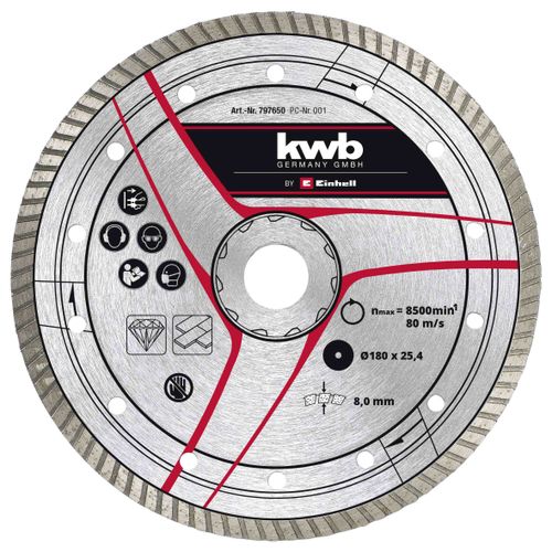 EINHELL Dijamantna rezna ploča turbo 180x25.4 mm, za TC-TC 800 slika 1