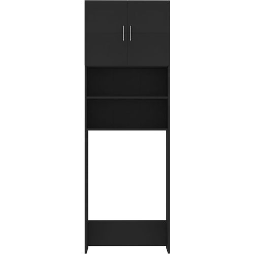 Ormarić za perilicu rublja crni 64 x 25,5 x 190 cm od iverice slika 6