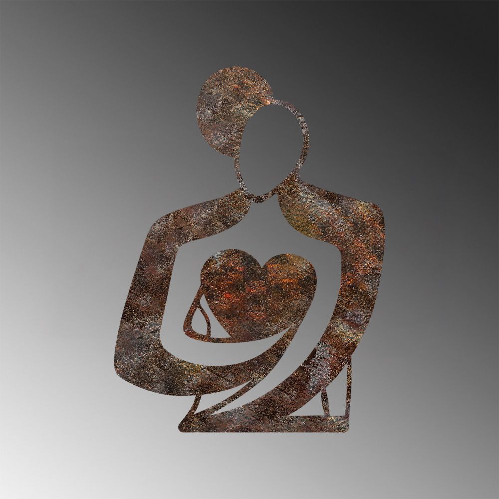 Decorative metal wall accessory Rusty Hug, colour: antiquation slika 6
