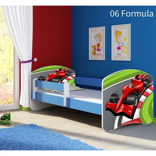 Dječji krevet ACMA s motivom, bočna plava 180x80 cm 06-formula-1 slika 1