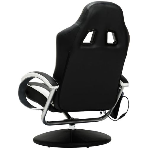 Masažna stolica s osloncem od umjetne kože bijela slika 25