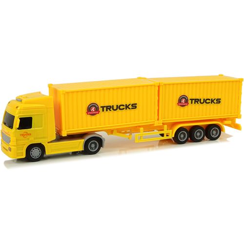Kamion na frikcijski pogon s 2 prikolice žuti slika 2