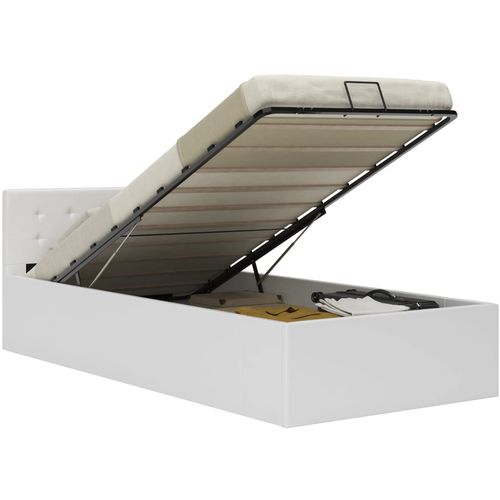 Hidraulični okvir za krevet od umjetne kože bijeli 100 x 200 cm slika 21