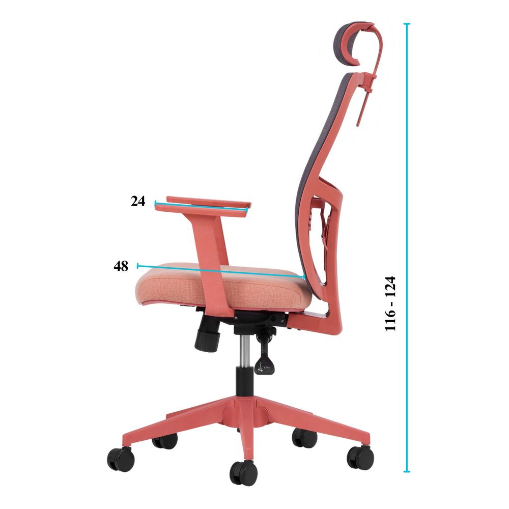 Office chair Lumbar 126 - Salmon colour slika 11