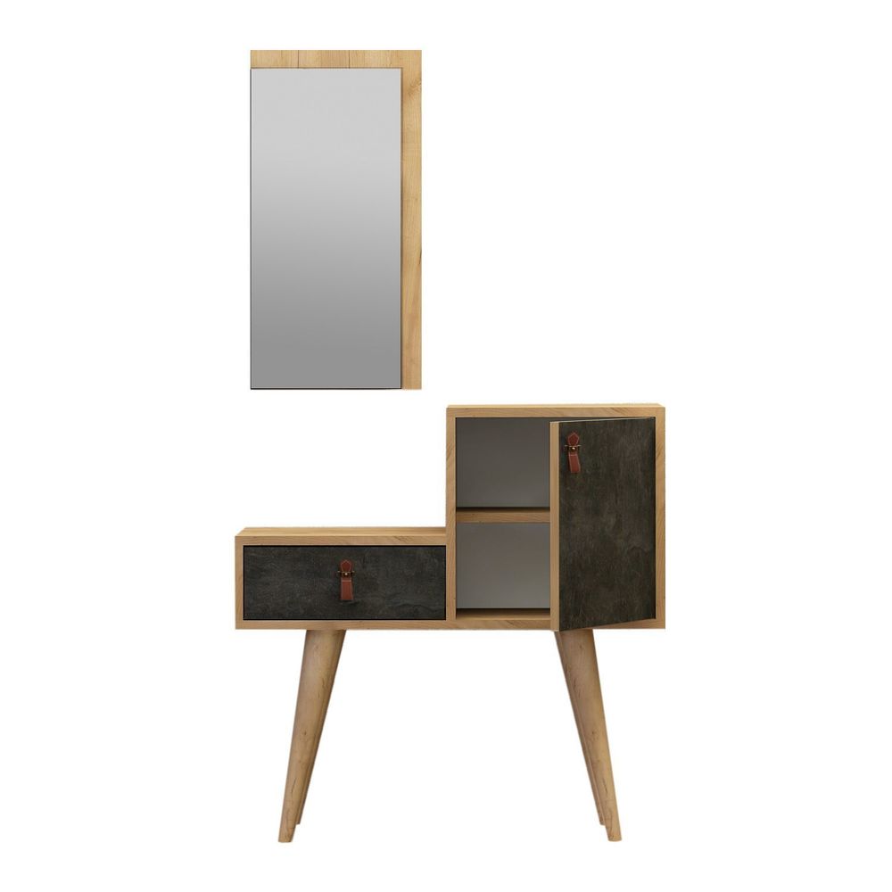 Janna Oak Tamno Siva Hall Stand slika 4