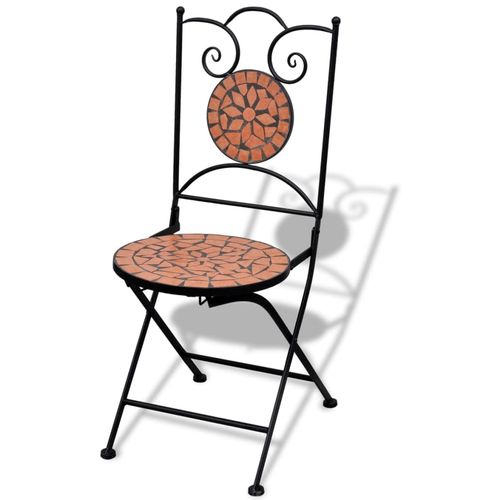 Sklopive bistro stolice 2 kom keramičke terakota slika 9