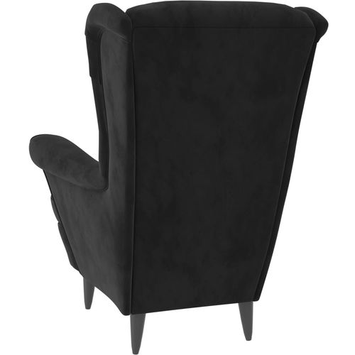 Fotelja od baršuna crna slika 12