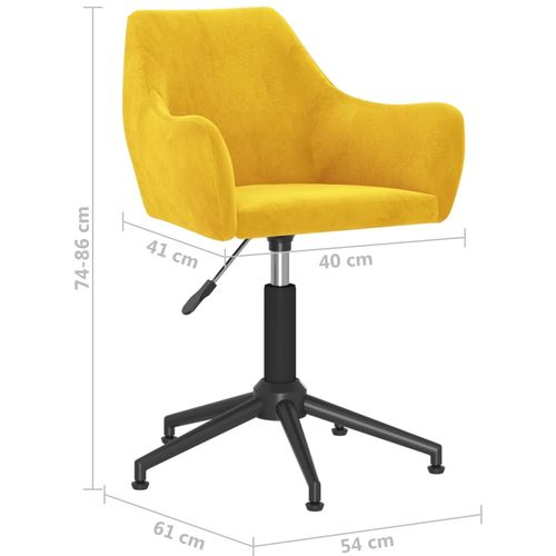 Okretna uredska stolica boja senfa baršunasta slika 8