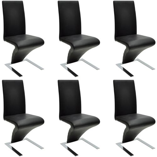 Blagovaonske stolice od umjetne kože 6 kom crne slika 12