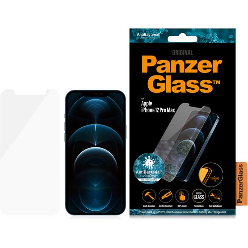 Panzerglass zaštitno staklo za iPhone 12 Pro Max standard fit antibacterial black slika 1