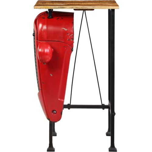 Barski stol u obliku traktora od masivnog drva manga crveni 60 x 60 x 107 cm slika 16