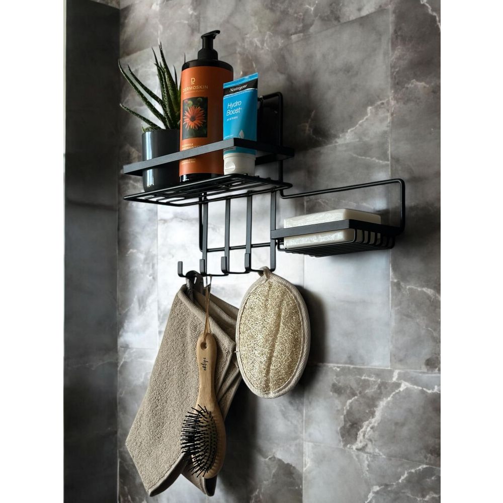 Organizator za kupatilo WB044-B u crnoj boji slika 7