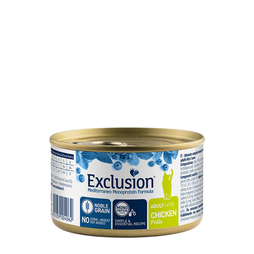 Exclusion Mediterraneo Monoprotein Formula, potpuna hrana za odrasle mačke, piletina, 85 g slika 1