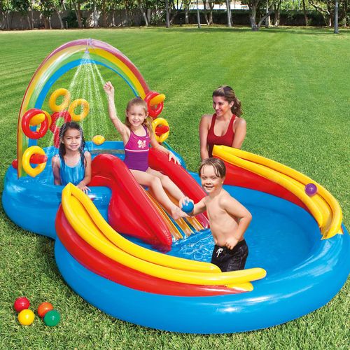 Intex bazen na napuhavanje Rainbow Ring Play Center 297 x 193 x 135 cm slika 23