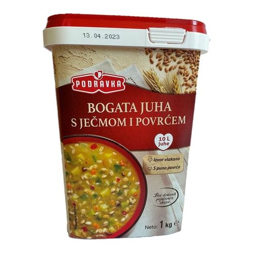 Podravka bogata juha s ječmom i povrćem 1kg slika 1