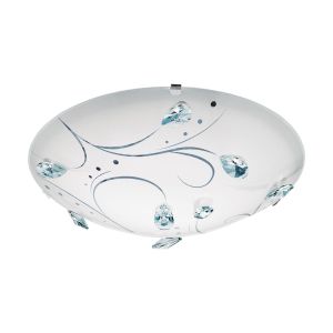 Eglo Sorrenta 1 Plafonjera sa LED Osvjetljenjem - 16W, 1500lm, Promjer 315mm, Bijela/Kristali