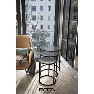 Pera - Transparent Transparent Nesting Table (3 Pieces)