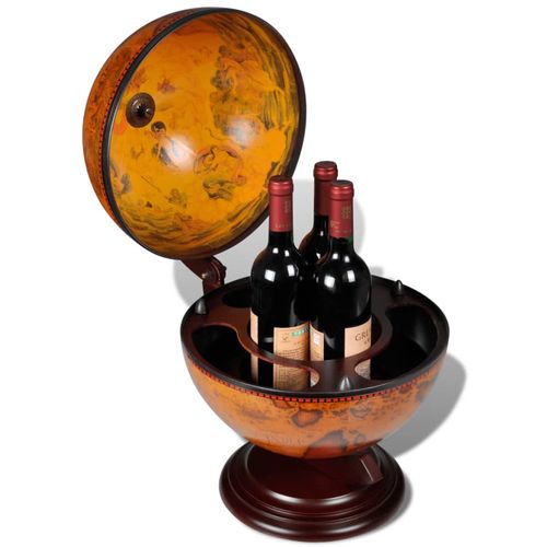 Stolni stalak za vino u obliku globusa od drva eukaliptusa slika 27