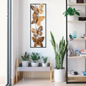 Wallity Butterfly Multicolor Decorative Metal Wall Accessory