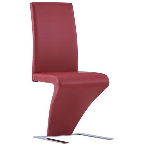 Blagovaonske stolice cik-cak oblika od umjetne kože 6 kom crvene slika 15