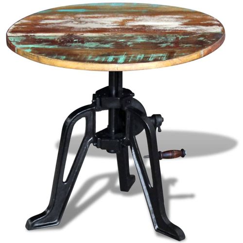 Bočni stolić 60 x (42-63) cm obnovljeno drvo i lijevano željezo slika 49