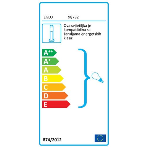 Eglo Prata vecchia vanjska podna/1, e27, 28w, ip44, v-450, pocinčani čelik/plastika/crna  slika 2