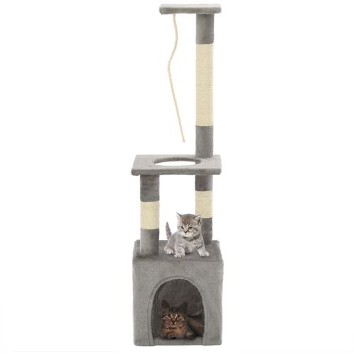 Penjalica za mačke sa stupovima za grebanje od sisala 109 cm siva slika 1