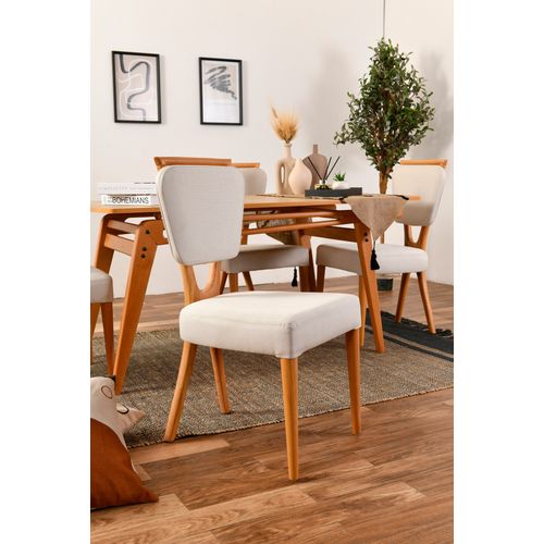 Woody Fashion Set stolova i stolica (5 komada), hrast Krema, Palace Wooden - Cream slika 3