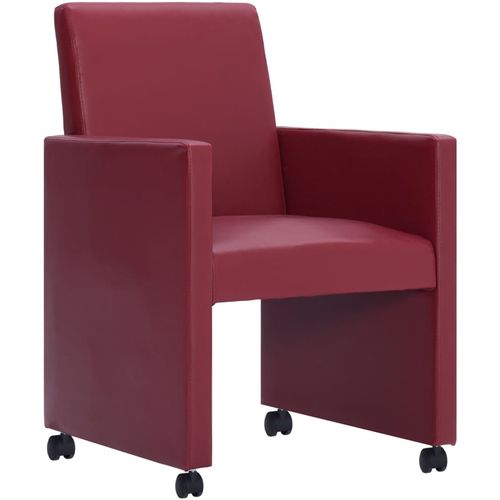 Blagovaonske stolice od umjetne kože 6 kom crvena boja vina slika 27