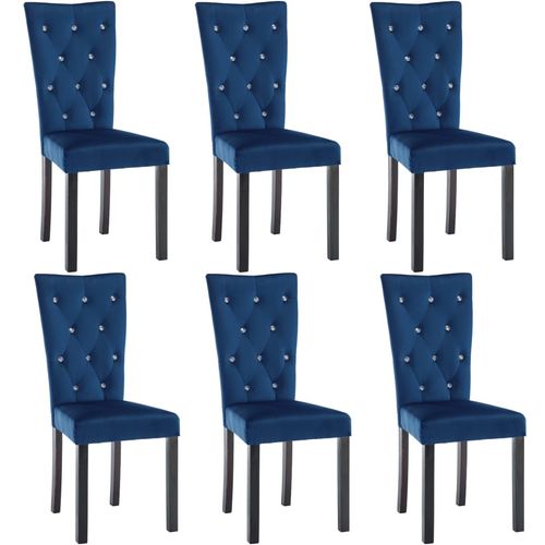Blagovaonske stolice od baršuna 6 kom tamnoplave slika 34