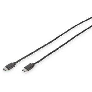 Digitus USB kabel USB 3.2 gen. 1 (USB 3.0) USB-C® utikač, USB-C® utikač 1.00 m crna okrugli, utikač primjenjiv s obje strane, dvostruko zaštićen DB-300138-010-S