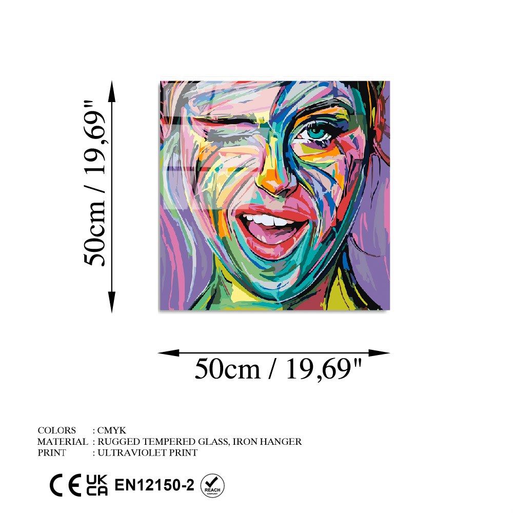UV-845 - Dekorativna Slika na Kaljenom Staklu, Višebojna, 50 x 50 cm slika 7