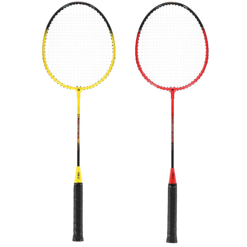 Nrz264 aluminijski / badminton set 4 rakete + 3 perja za loptice + mreža 600x60cm + navlaka nils slika 2