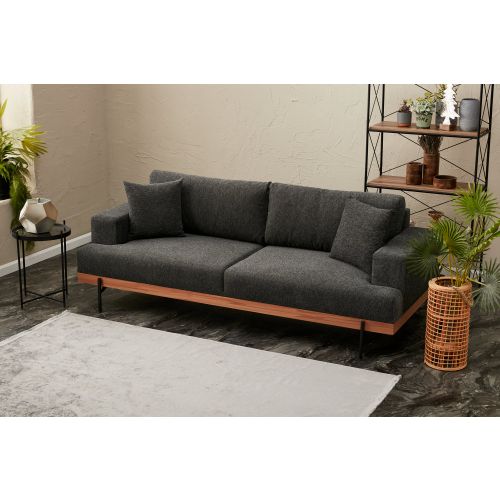 Atelier Del Sofa Liva - Anthracite Anthracite 3-Seat Sofa slika 2