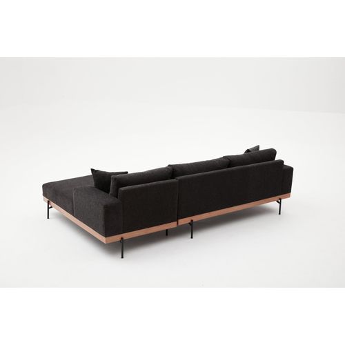 Atelier Del Sofa Kutna garnitura, Antracit Crno, Liva Right - Anthracite, Copper slika 12